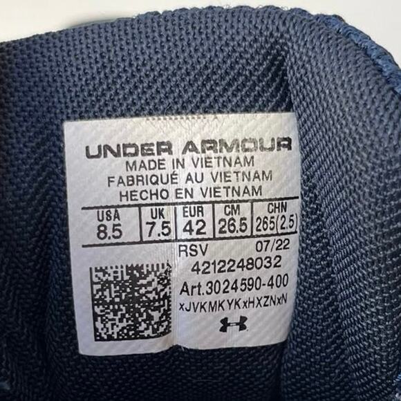 Under Armour Sneakers Men's 8.5 Blue Charged Assert 9 Running Shoes Mesh Lace-Up - Picture 10 of 14